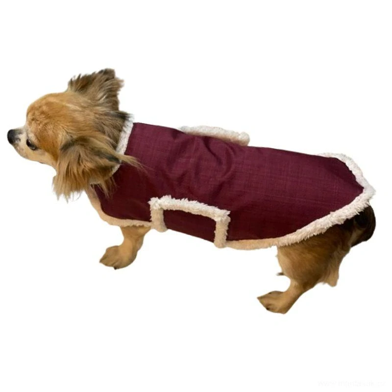 Zimní vesta pro psy tyrkysová s kožíškem 34cm