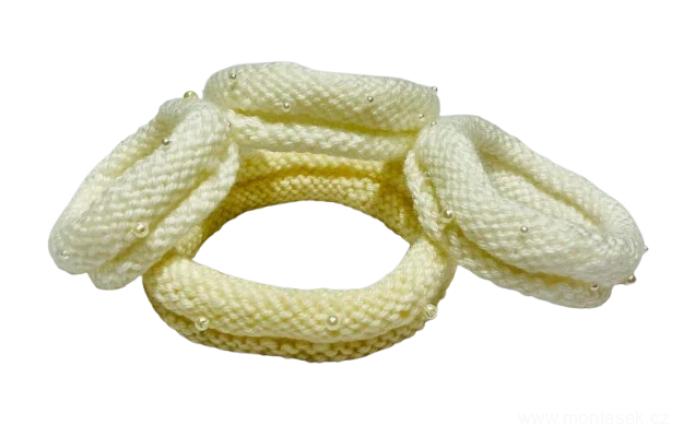 Bílý ozdobný obojek pro psy a kočky s perličkami