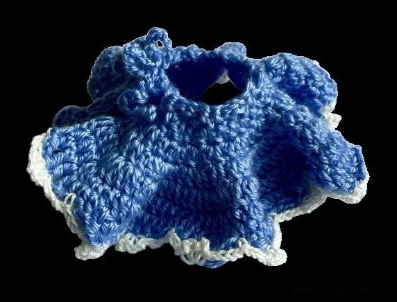 Modrá háčkovaná sukně pro psy