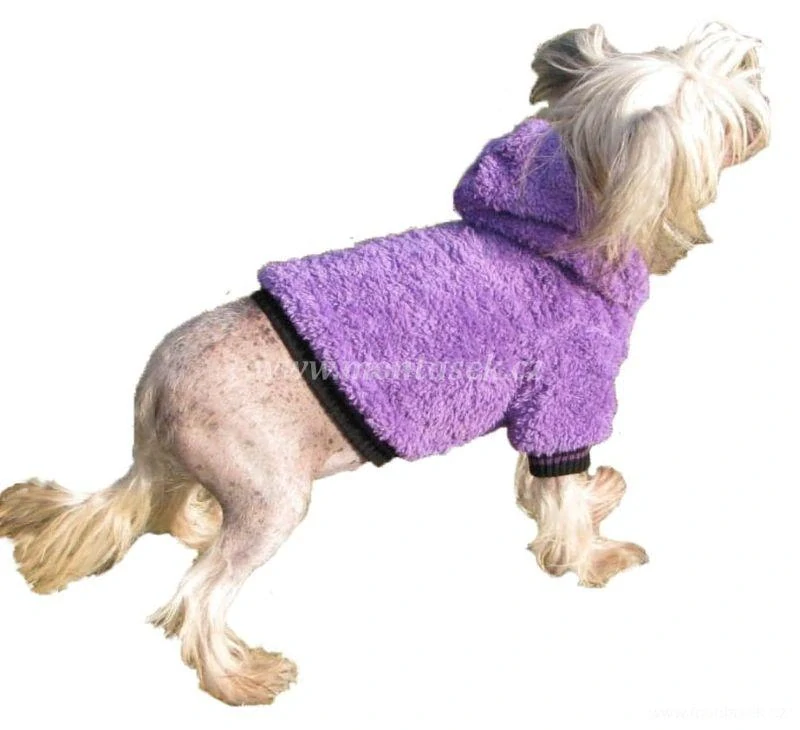 Mikina pro psa, fialová na zip 