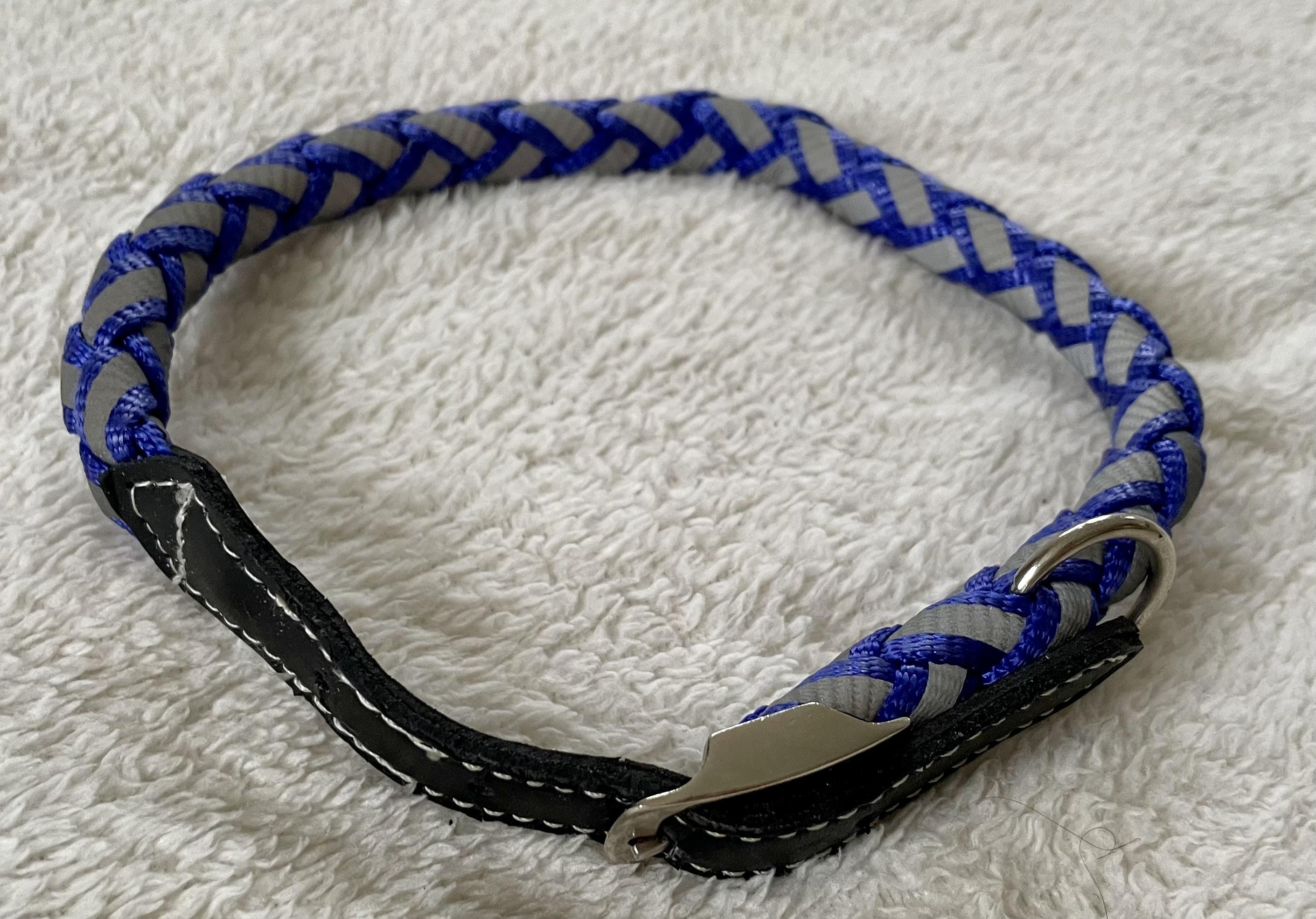 Modrý reflexní obojek pro psa 15mm