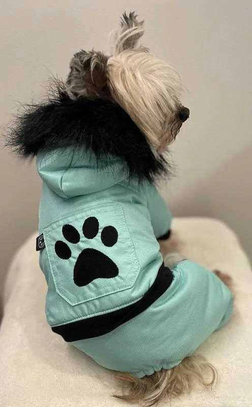 Barevná zimní kombineza pro psa 30-35cm růžová