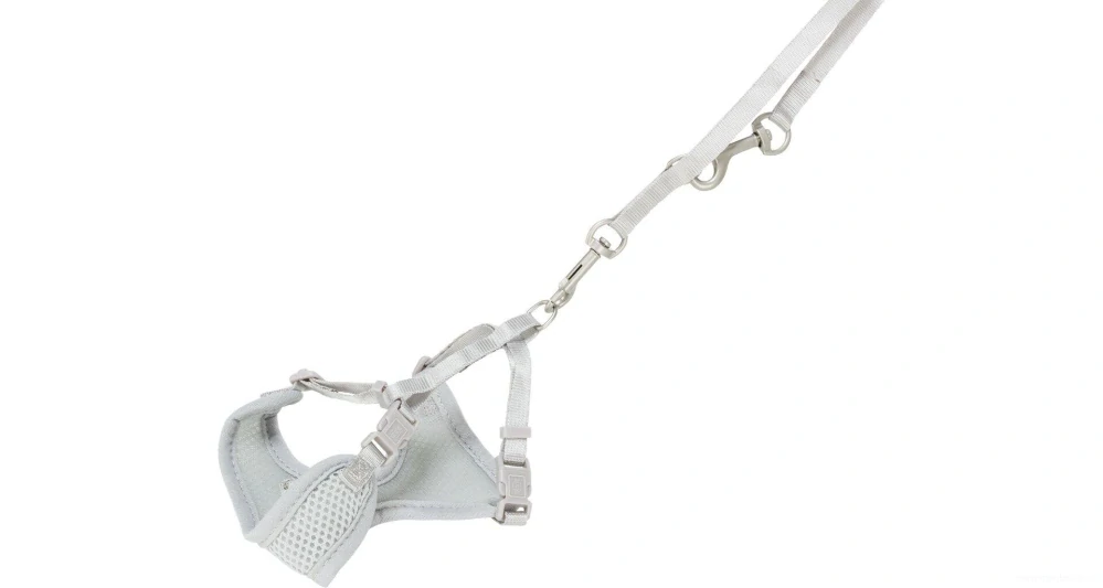 JUNIOR SOFT postroj s vodítkem pro štěňata, šedý vel.M