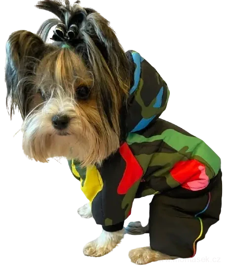 Zimní kombineza pro psa maskáč