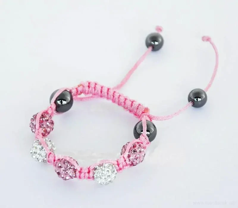 Náramek dětský Shamballa růžový 69