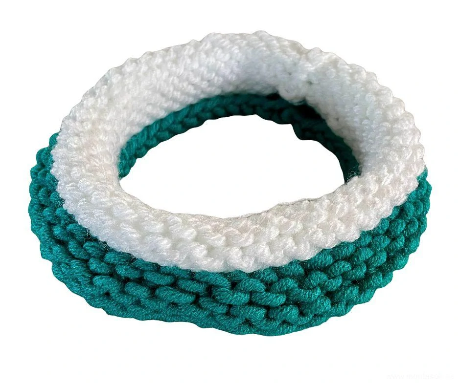 Pletený ozdobný obojek pro psy zeleno bílý