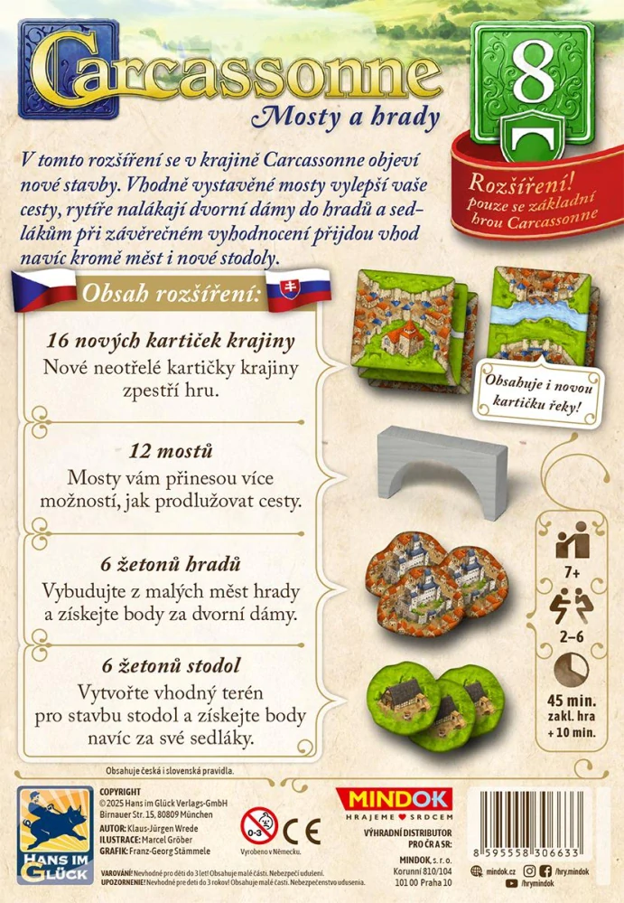 Carcassonne rozšíření 8: Mosty a hrady