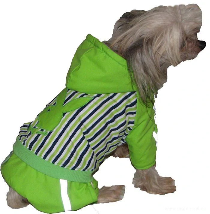 Oblečky pro psy, zelená kombineza 24-29cm