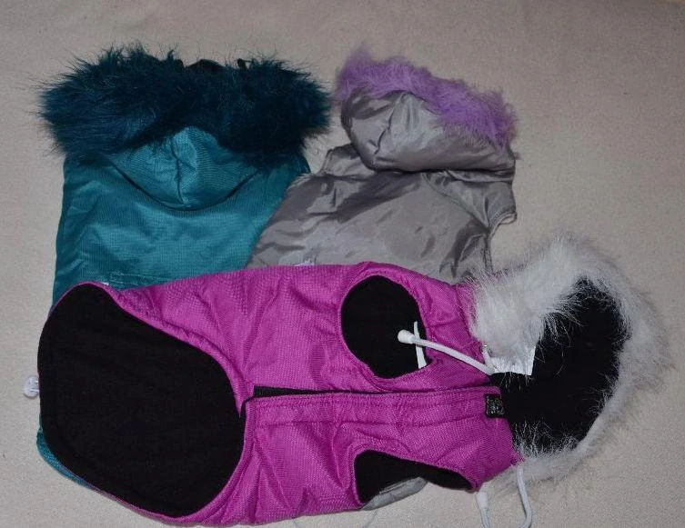Zimní vesta pro psa s kapucí 36-41cm petrolejová