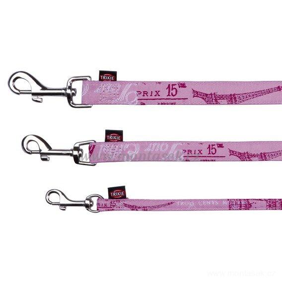 Růžové přepínací vodítko Paris Trixie 10mm