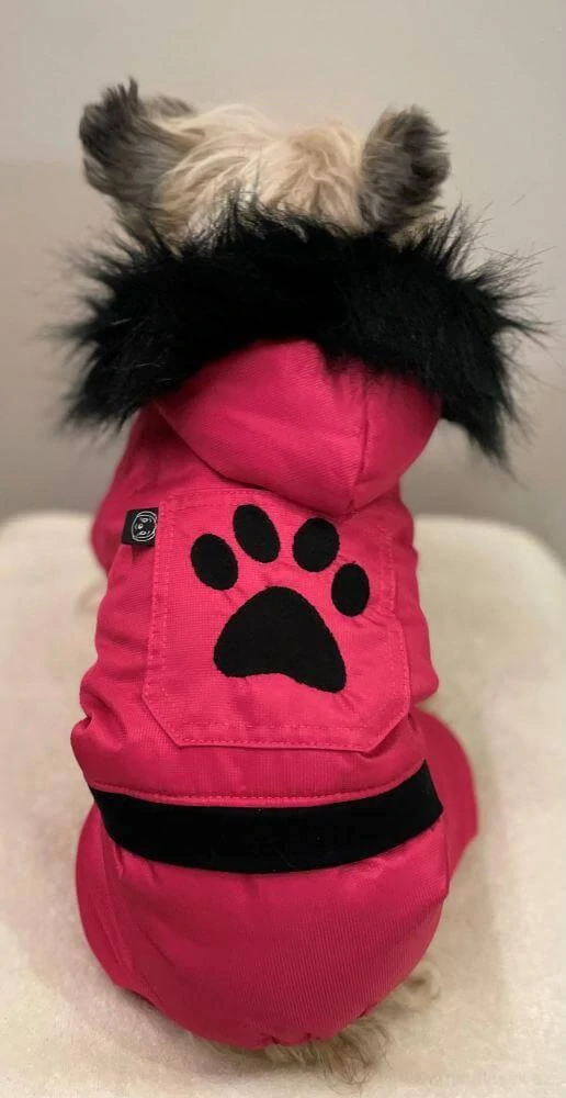 Barevná zimní kombineza pro psa 30-35cm růžová