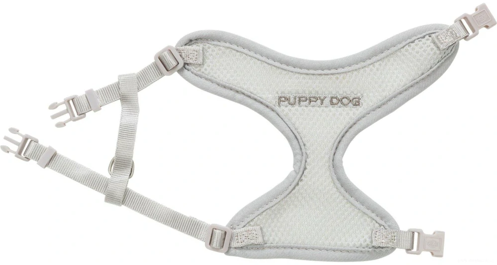 JUNIOR SOFT postroj s vodítkem pro štěňata, šedý vel.M