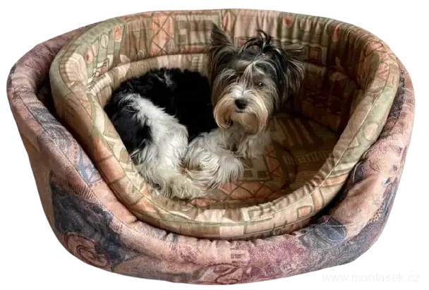 Pelíšek ovál vysoký mikroplyš hnědý