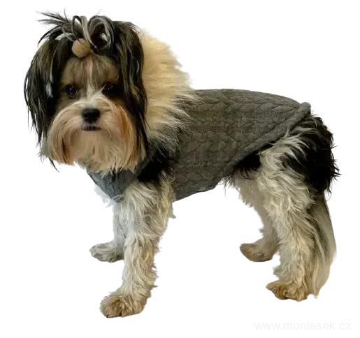 Zimní vesta pro psa s copánky 30-35cm