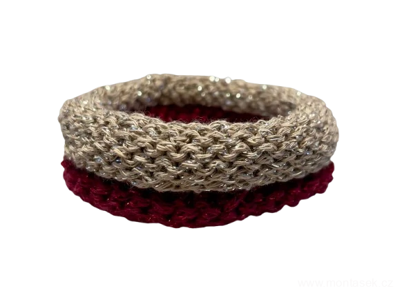 Ozdobný pletený obojek pro psy bílá šedá