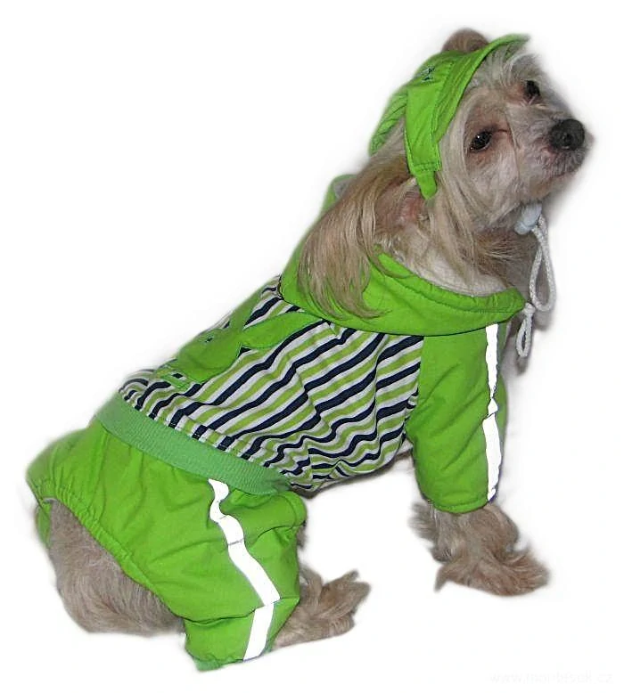 Oblečky pro psy, zelená kombineza 24-29cm