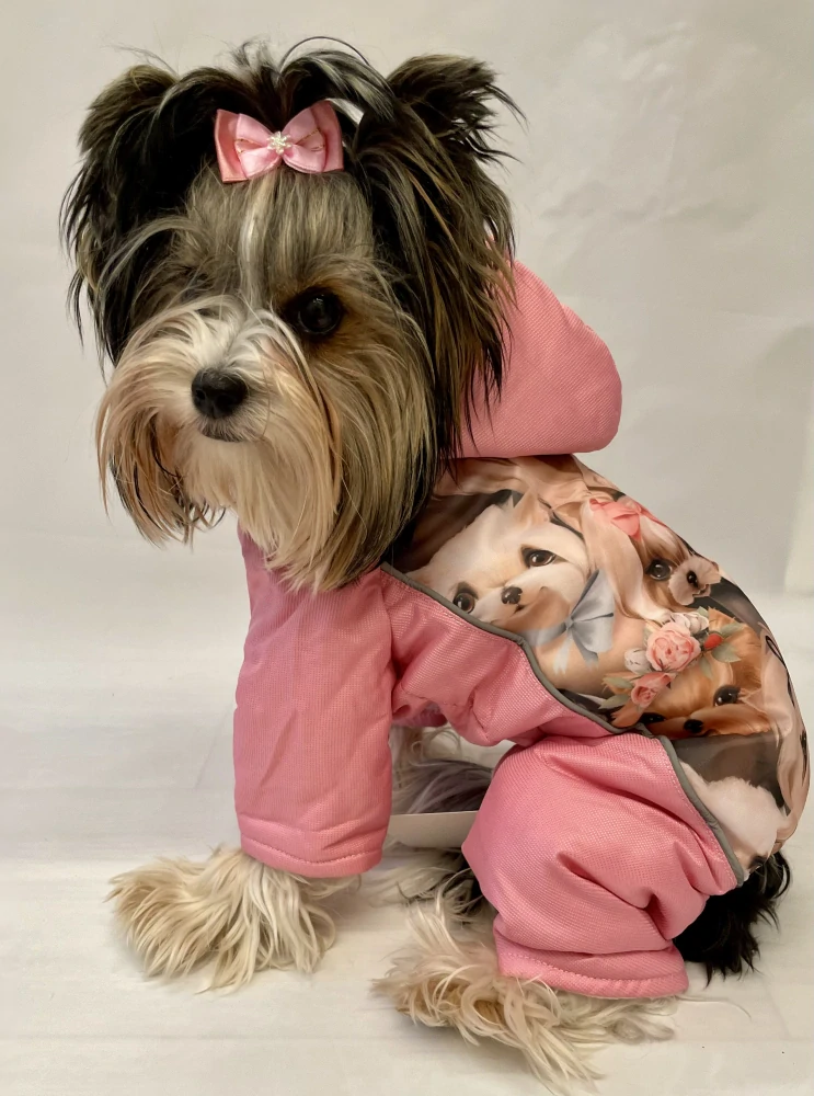 Růžová zimní kombineza pro fenky 25-29cm