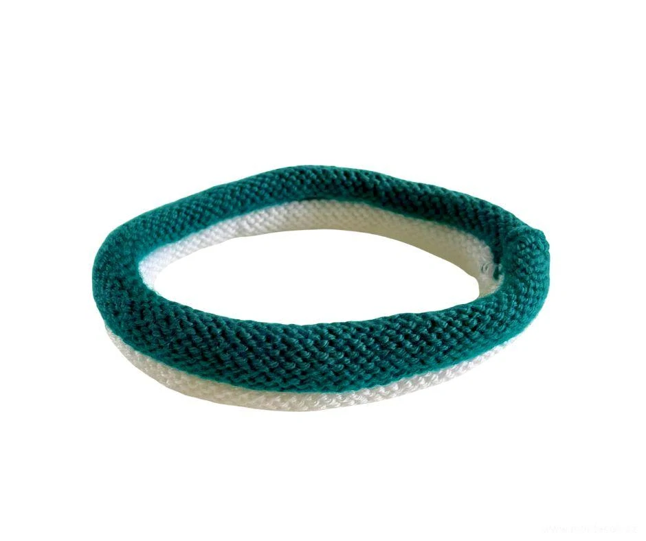 Ozdobný obojek pro psy bílosmaragdový