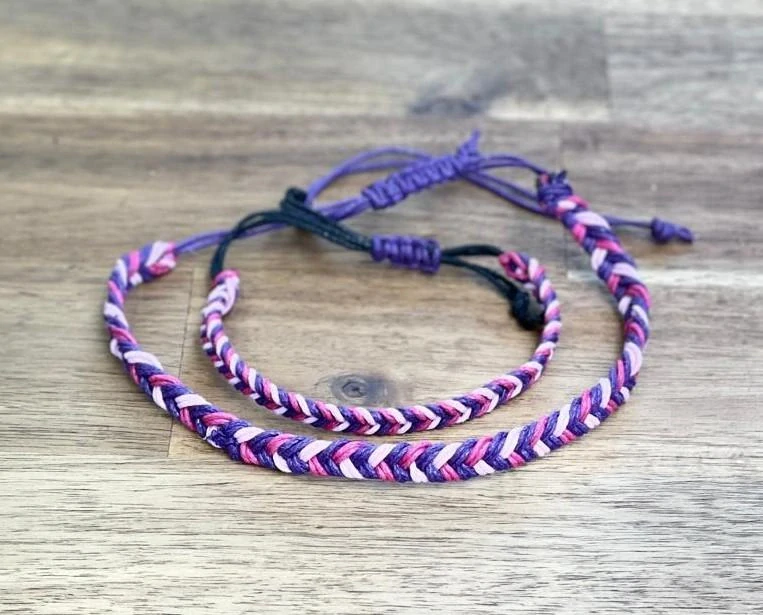 Macrame náramek pro malého psa nebo paničku růžový