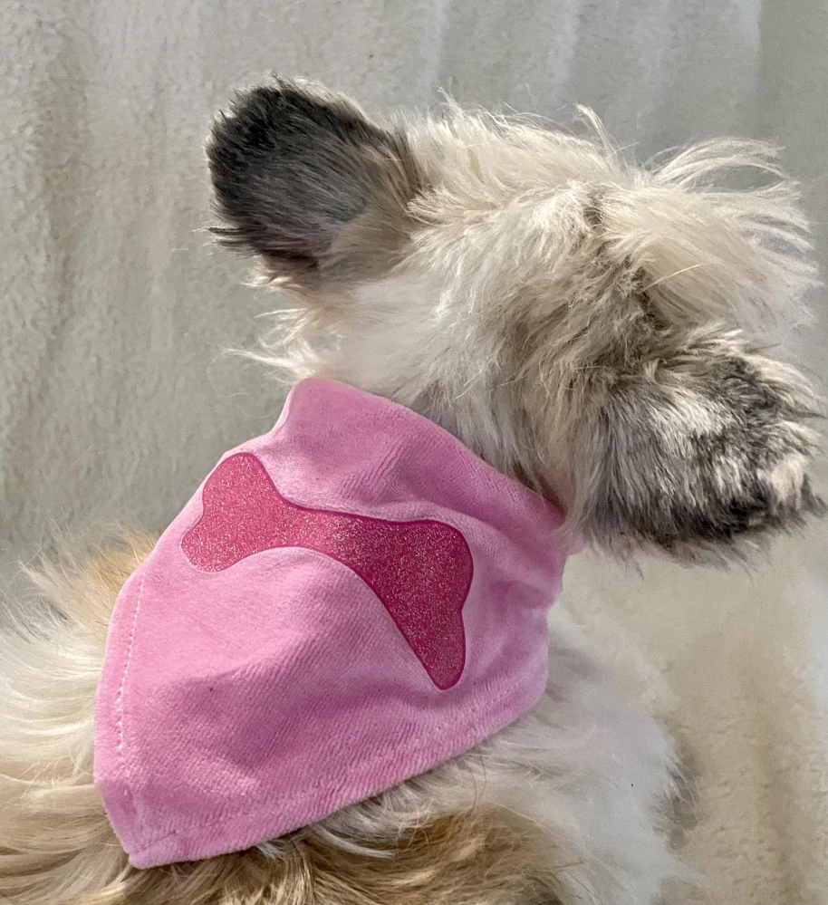 Šátek pro malého psa růžový 24-30cm