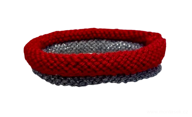 Ozdobný pletený obojek pro psy bílá šedá