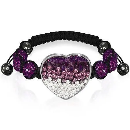 Náramek Shamballa srdce 59