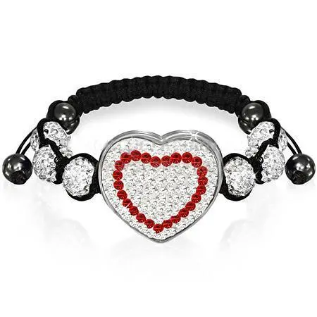Náramek Shamballa srdce 60