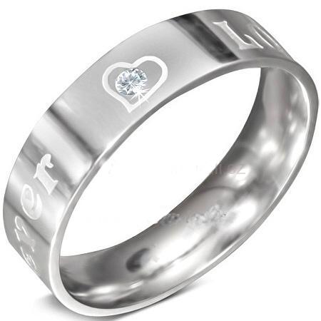 Prsten ocel Love forever 68