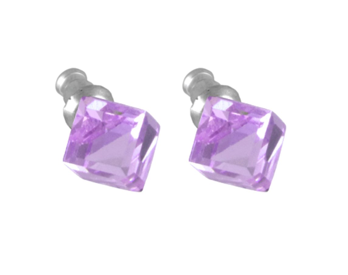 Náušnice Swarovski elements fialové 13