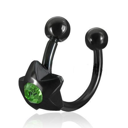 Piercing černý se zirkonem 90
