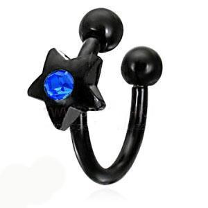 Piercing černý se zirkonem 839