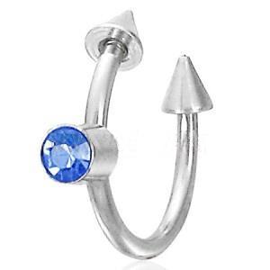 Piercing ocel modrý 43