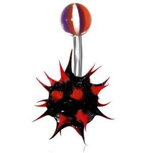 Piercing ocel "ježek" barevný 5