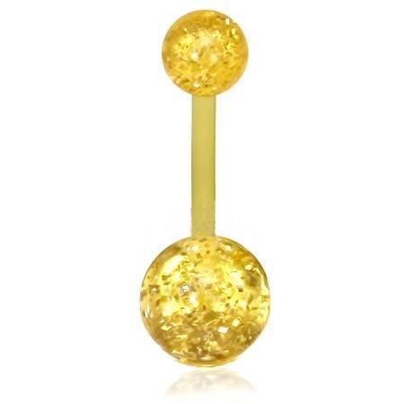 Piercing do pupku žlutý 86