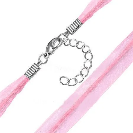 Módní stuha na krk růžová 62