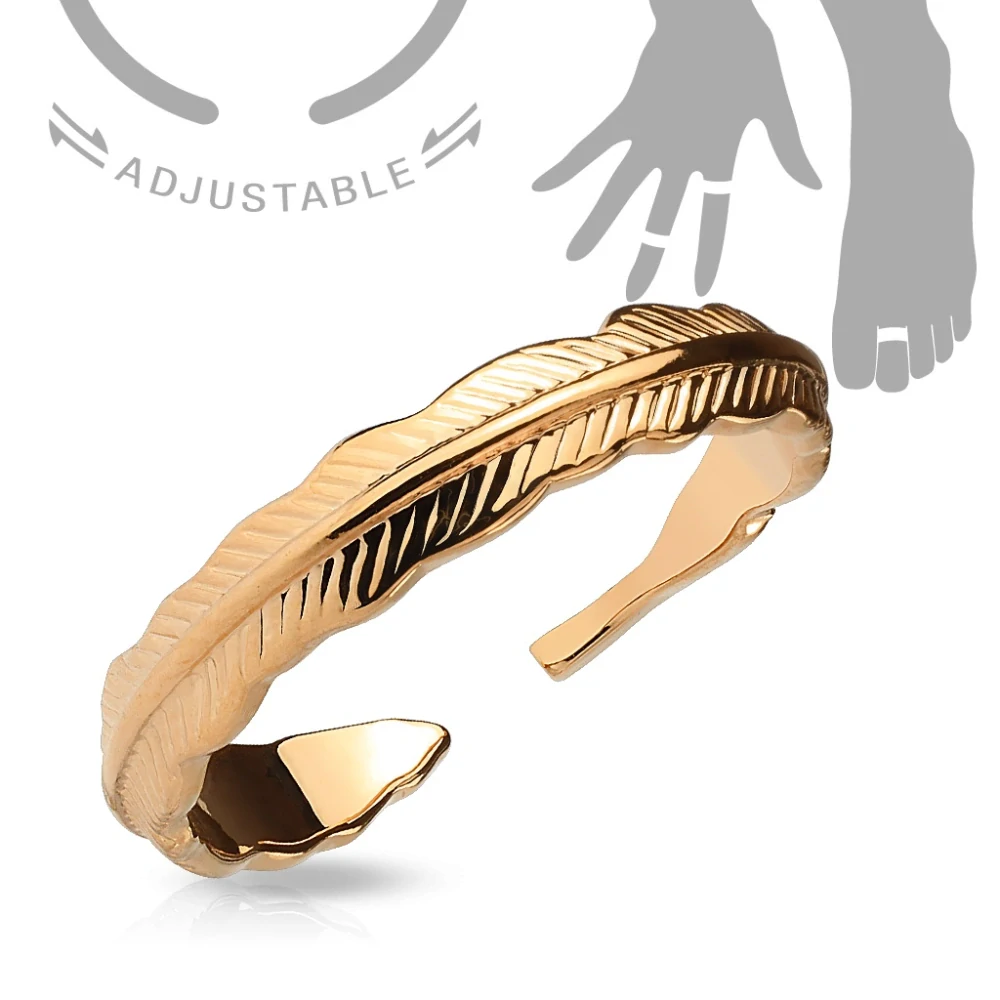 Prsten na nohu ve tvaru lístku rose gold