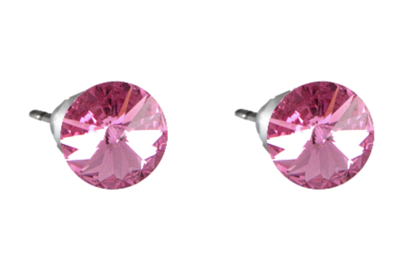 Náušnice růžové s Swarovski elements 10