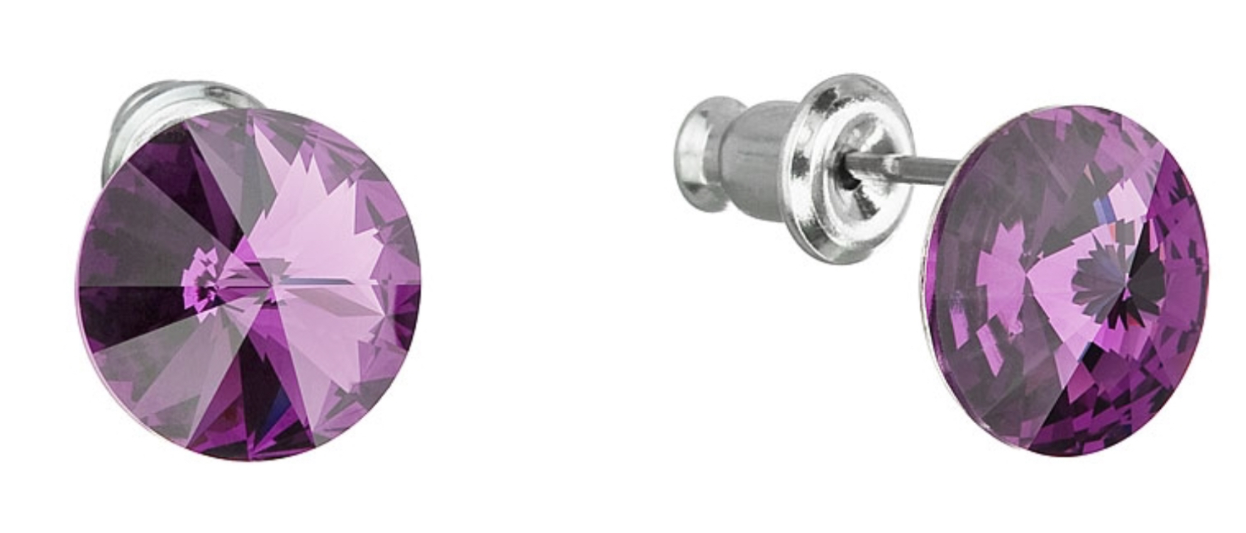 Náušnice Swarovski elements fialové 96