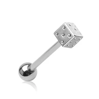 Piercing do jazyka hrací kostka