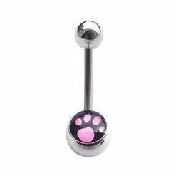 Piercing do pupíku růžová tlapka