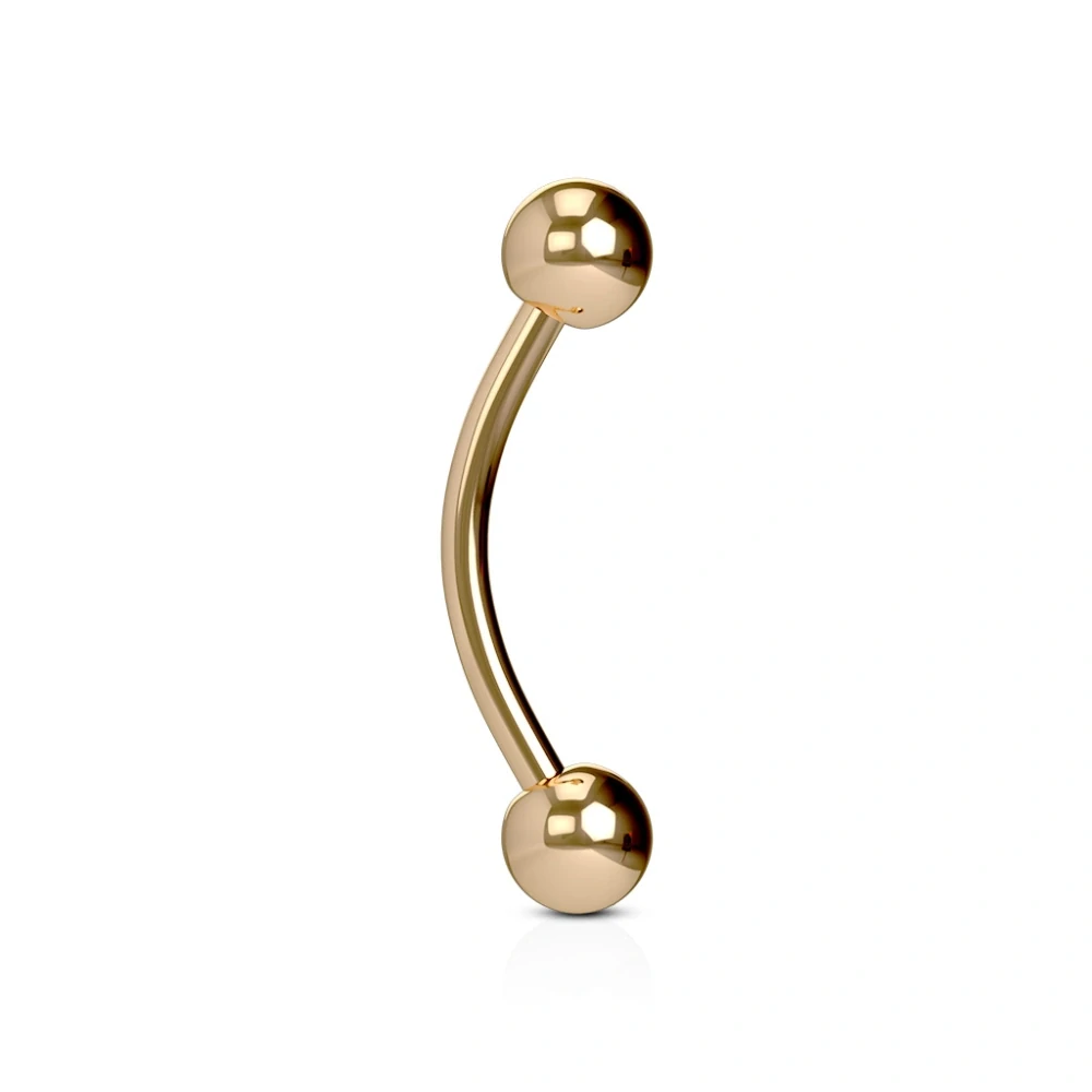 Piercing do obočí rose gold