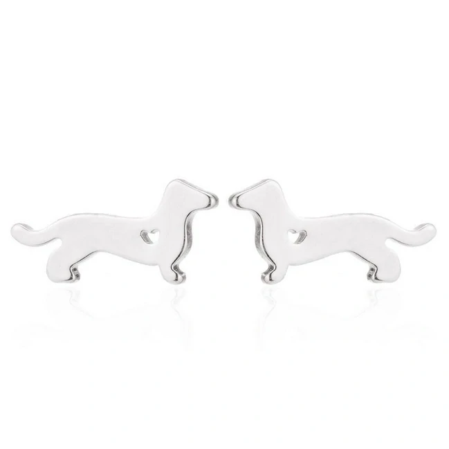 Náušnice jezevčík z oceli