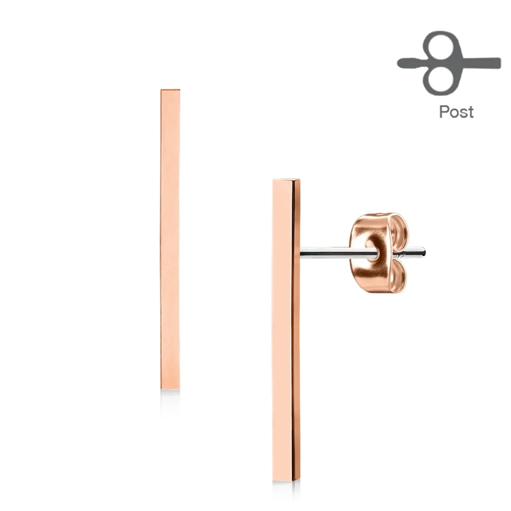 Podlouhlé geometrické náušnice rose