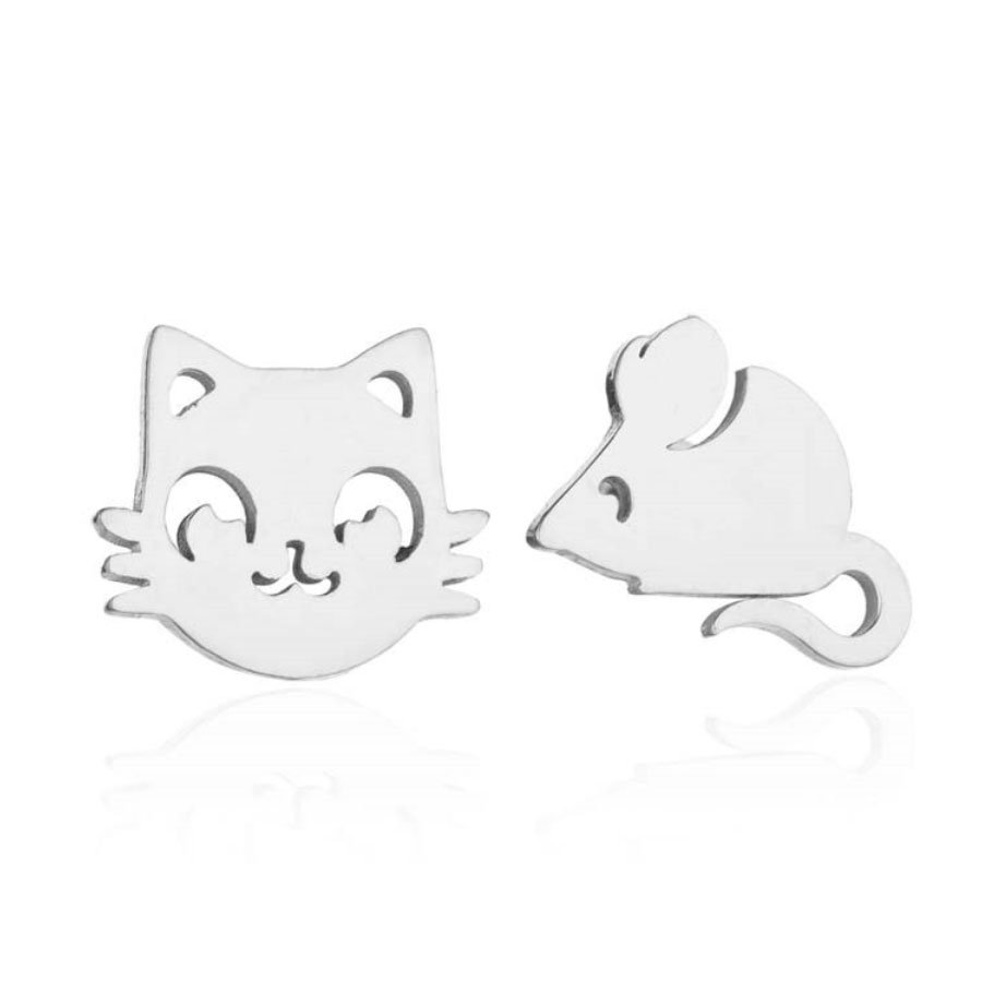 Náušnice kočka a myš
