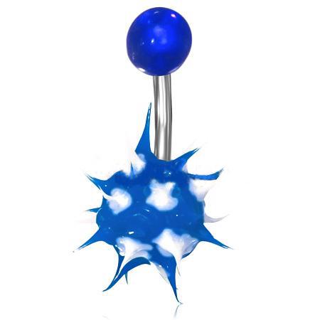 Piercing ocel "ježek" modrý 51