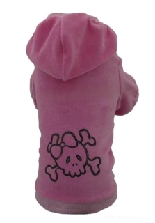 Mikina růžová pro fenku lebka s mašlí 20-26cm