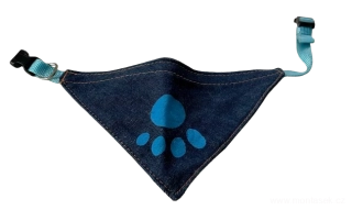 Modrý obojek pro psa šátek 15mm