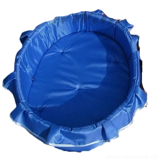 Pelíšek pro psa s volánky 56cm modrá