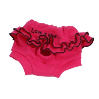 Růžové hárací  kalhotky pro fenky s volánky 