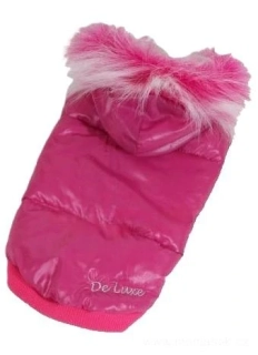 Růžová vesta pro psa s kožíškem 31-33cm
